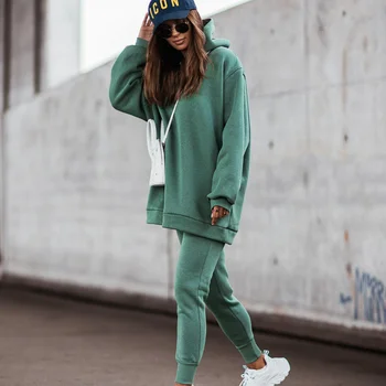  Ženska sportska odjeća Džemper sa kapuljačom i hlače od dva dijela za jogging Odijelo Ženska Jesen 2022 Svakodnevni ženska toplo vanjska odjeća