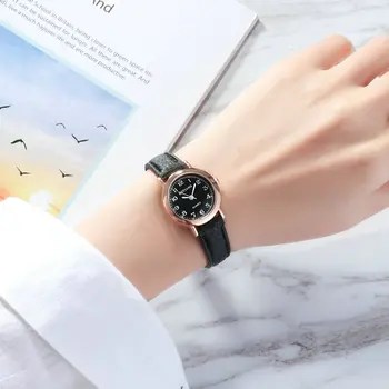  Ženske mini-dizajn modni satovi Ručni satovi Ženski Fin Satova Retro Mali Kožni Remen Digitalni Sat Ženski Ručni sat