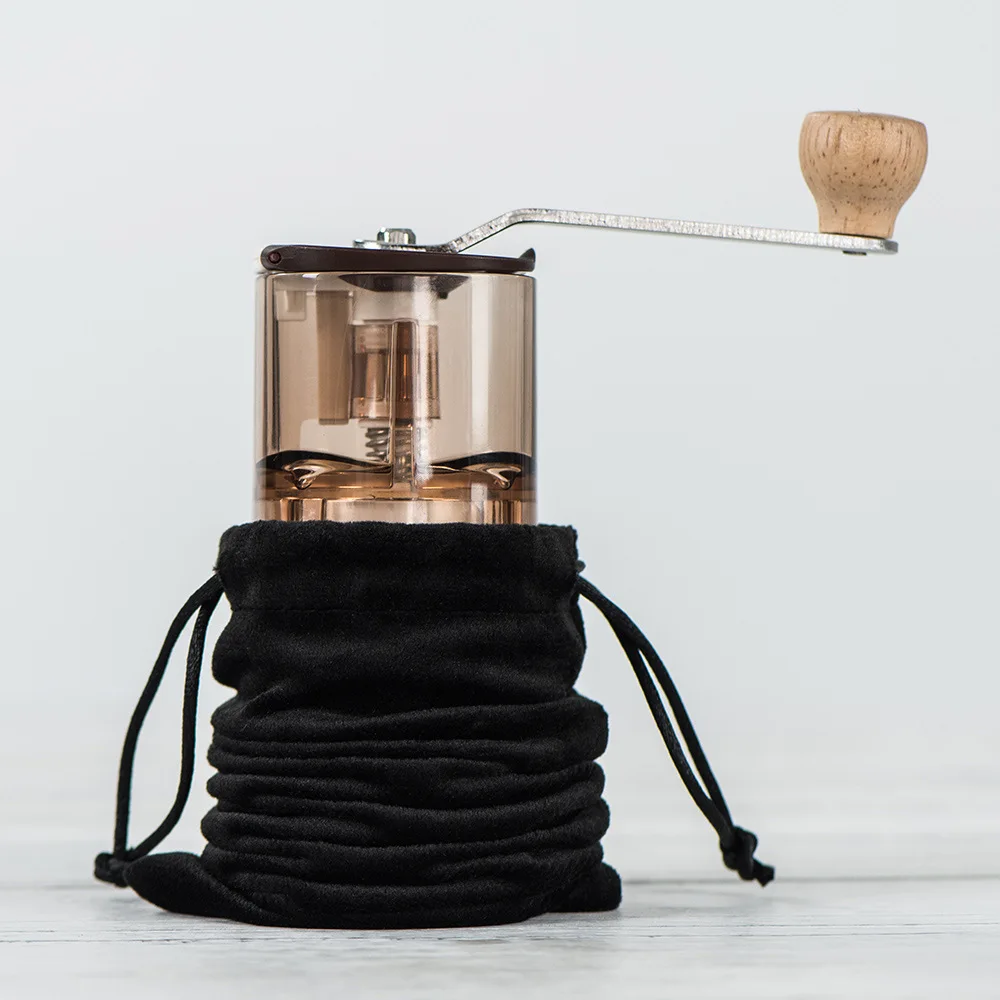 ljudski Bandit Svađa  Mini ručni ručni mlin za kavu s torbicom za pohranu prati prozirni akril  ručni prijenosni stroj za mljevenje kave miller | shop / Belcourd.co.uk